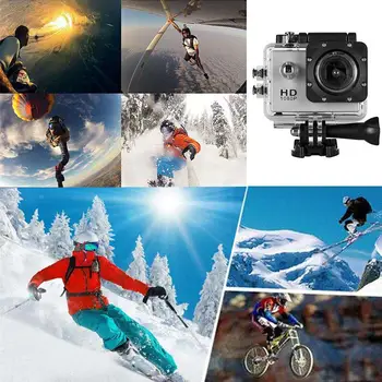 Full HD Veiksmo Kameros 1080P 30m atsparus Vandeniui Cam 2 Colių vaizdo Kamera Sporto DV Eiti Automobilio Cam Pro Su Dviračių Laikiklis Rinkinys