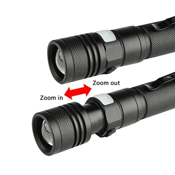 FX-DZ501301 LED Žibintuvėlis XM-L2 U3 Micro USB Įkraunamas žibintuvėlis Zoomable 5 Režimų jungiklis Aliuminio Lanterna žibintuvėlį, Fakelą
