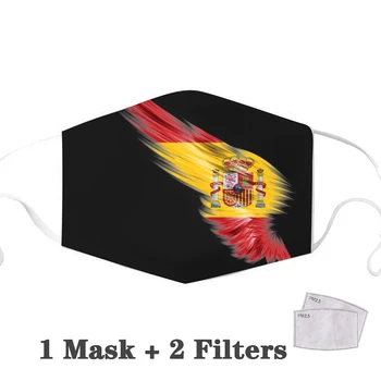 Galima skalbti Mascarillas Suaugusiųjų Burnos Kaukę, ispanijos Nacionalinė Emblema KD2.5 Filtras Daugkartinio naudojimo Kaukės Anti-infekcijos dujokaukę Ispanija Kaukės