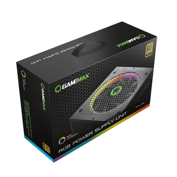GameMax PSU Tiesa Vardinė 1050W RGB Energijos Tiekimas Visiškai Modular 80 PLUS Gold Certified su RGB Šviesos Režimo Maitinimo Kompiuteris