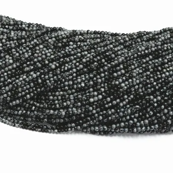 Gamtos snaigės obsidianas akmens 2mm 3mm tarpiklius apvalūs karoliukai 