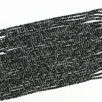 Gamtos snaigės obsidianas akmens 2mm 3mm tarpiklius apvalūs karoliukai 