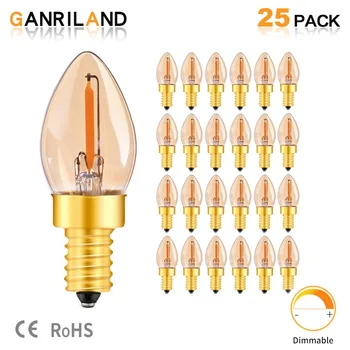 GANRILAND C7 0,5 W E14 LED, Kaitinamosios Lemputės, Šviestuvai Derliaus Naktį Lemputė Geltona Šiltas 2200K 5Watt Lygiavertis Pritemdomi Led Lempos