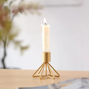 Geležies Geometrinis Žvakių Laikikliai Šiaurės Stiliaus Kaustytomis Stovo Namų Puošybai Metalo Amatų Darbalaukio Kalėdos Namų Puošybai Amatų Juoda