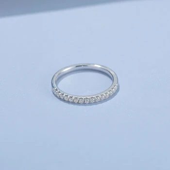 GEM BALETO 925 Sterling Silver Pusę Amžinybės 1,5 mm Moissanite Juostos Žiedas Metines Juosta Žiedai Moterims Vestuvių Papuošalai