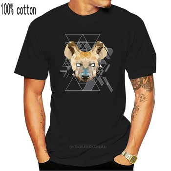 Geometrinis Hyena Vyrų Marškinėliai Spausdinimas Trumpas Rankovės Mados Tee Marškinėliai Medvilnė, Laukinės gamtos Vilkas T-Shirts 3D Stiprus Žvėris Marškinėlius