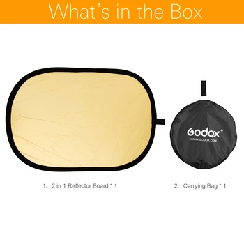 Godox 2 in 1 100x150cm Nešiojamų Ovalus, Multi-Disc Atšvaitas,Sulankstomos Fotografijos Studija, Foto Kamera, Apšvietimas Difuzorius Reflecto