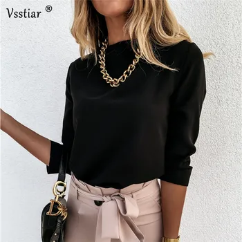 Golfo Moterų Palaidinė Nauja Siunta Atsitiktinis Ilgomis Rankovėmis Plius Dydis Kietas Marškinėliai Baltos Spalvos Black, Pink Biuro Darbo Viršūnių Streetwear