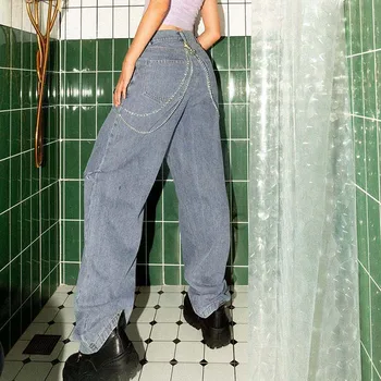 GOPLUS Mados moteriški Džinsai Srtaight Kelnes Streetwear Hip-Hop Boyfriend Džinsai Aukšto Juosmens Moteris Kelnės Cargo Kelnės Baggies