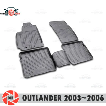 Grindų kilimėliai Mitsubishi Outlander 2003~2006 kilimėlių ne slydimo poliuretano purvo apsaugos, vidaus reikalų automobilių optikos reikmenys