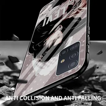 Grūdintas Stiklas Case For Samsung Galaxy A51 A71 A50 A70 A21s A31 A41 A30 A40 A10 A91 Anime Ataka Titan Galinį Dangtelį Coque 