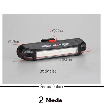 GUB Didelio Šviesos Dviračių Žibintai Ultra-light Saugos Įspėjimas LED USB Įkrovimo Priekinis Žibintas Galinis Dviračio Žibintas Uodegos 3 Spalvų
