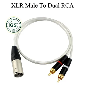 GUSUO XLR Male Female Jack Plug Dual RCA Male Pro Muzikos Garsiakalbių, Stiprintuvą Maišytuvas Garso Kabelis 0,5 M-30M