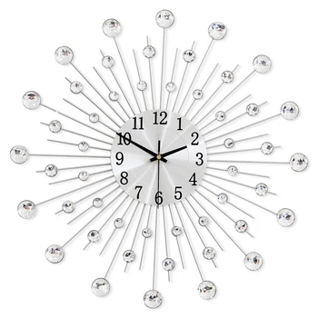 Gypsophila Diamond Mados Sieninis Laikrodis Kaustytomis Geležies Laikrodis Europos Stiliaus Kūrybos Apdailos Laikrodis Derliaus Metalo Meno Sieninis Laikrodis