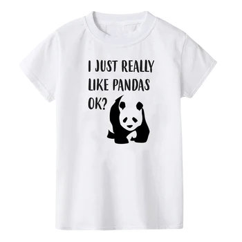 Gyvenimas yra geriau su panda marškinėliai Animacinių filmų Mielas Panda t-marškinėliai Berniukams, viršūnės Mados trumpomis Rankovėmis Spausdinti tees Vasaros Vaikų Marškinėliai