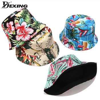 Gėlių lapų atogrąžų spausdinti žvejys skrybėlę vasarą ponis skrybėlę paplūdimio UPF 50+ apsauga nuo saulės kibirą kepurės moterims, vyrams, bob 11 SPALVŲ