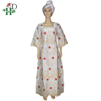 H&D dashiki afrikos suknelės moterims heidi bazin riche siuvinėjimo ilga suknelė ir oficialus tradicinės afrikos suknelės nigerijos gele headtie