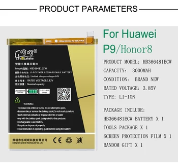 HB366481ECW Baterija Huawei P9 Ascend P9 Lite G9 Garbę 8 5C G9 P10 Lite P20 Lite Baterija su Įrankiais, Gif