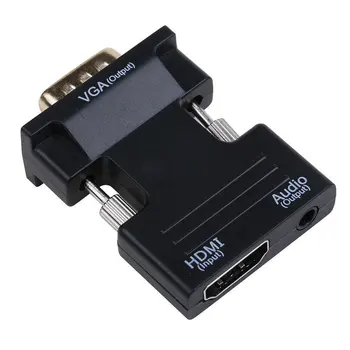 HDMI Female VGA Male Keitiklis su Audio Adapteris Remti 1080P Signalo Išėjimas GK99