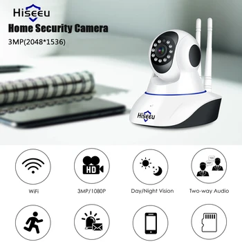 Hiseeu FH1D H. 264 3MP 1536P Belaidė IP Kamera, WiFi 1536P Namų Apsaugos Stebėjimo Kameros CCTV Kūdikių Priežiūros Auto Sekimas