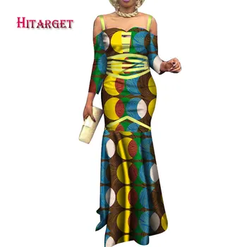 Hitarget afrikos moterų suknelės, dashiki suknelė afrikos spausdinti Seksualus stebėjimo slidinėti suknelė afrikos moterų drabužių šalies WY3750