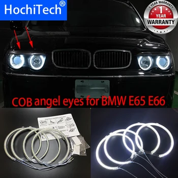 HochiTech BMW E65 E66 Alpina B7 745i 745Li pre-facelift Ultra ryškūs SMD baltos spalvos LED angel eyes 2600LM 12V halo žiedas rinkinys DRL