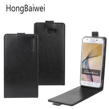 HongBaiwei Case Cover for Samsung Galaxy J5 Premjero Atveju Prabangus Odinis Retro Vertikalus Flip Telefonas Padengti