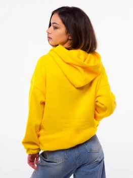 Hoodie (palaidinukė palaidinukė, megztinis, moterų negabaritinių drabužių paauglys) gamykloje pasididžiavimas geltona