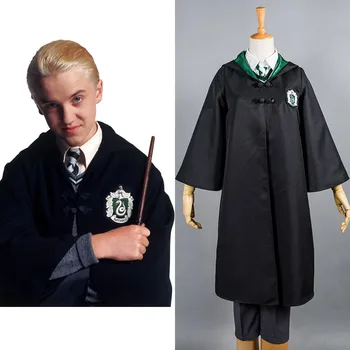 HP Draco Malfoy Cosplay Kostiumų Slytherin Mokyklą Vienodas Kaukes tepti Tik Vaiko Cosplay Kostiumas Vaikams Helovinas Šalis