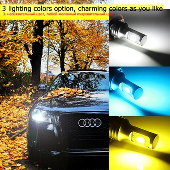 IJDM Automobilių P13W LED Klaidų Canbus OEM 12V SPT SH24W LED Lemputės 2008-2012 m. Audi A4 Q5 Dieniniai Žibintai Balta Geltona