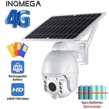 INQMEGA 1080P HD 4G Mažos Galios Saulės kamera, Dviejų krypčių garso, Balso Įsilaužimo Signalizacijos Saulės Kamera Lauko Stebėjimo Vandeniui vaizdo Kamera