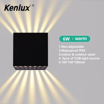 IP65 vandeniui LED sieniniai šviestuvai 12W vidaus ir lauko reguliuojamas sienos šviesos kiemas, rakinama koridoriaus, miegamojo sienos sconce