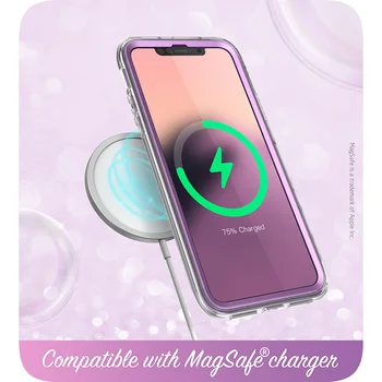 IPhone 12 Pro Max Atveju 6.7 colių (2020 m.) I-BLASON Cosmo viso Kūno Blizgučiai Marmuro Bamperis Atveju su Built-in Screen Protector