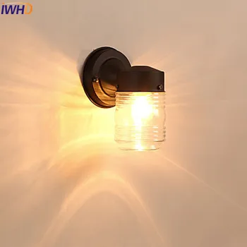 IWHD Šviestuvas LED Sienų šviestuvai Šviestuvai Baras, Kavos Stiklo Atspalvį Wandlampen Retro Vintage Sienų apšvietimo Sconce Šalia Lempos Arandela
