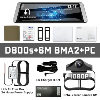 JADO D800s X7 Brūkšnys cam Stream galinio vaizdo Veidrodis LDWS GPS Kelio 10 IPS Jutiklinį Ekraną Full HD 1080P Automobilių skaitmeniniai vaizdo įrašymo įrenginiai Diktofonas