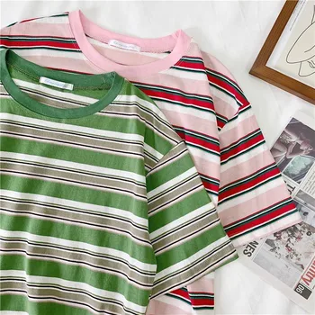 Japonijos Pusė Rankovės Dryžuota Sailor T-Shirt Vyrams Vasaros Dryžuotas Laisvi Marškinėliai Streetwear Vyrų Atsitiktinis Harajuku Japonija T marškinėliai Berniukams