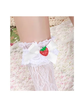 Japonijos saldus lolita kojinės mielas braškių bowknot nėrinių tuščiaviduriai gothic lolita kojinės kawaii girl loli cos