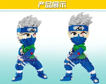 Japonų Anime Naruto Brouto Ninja Hatake Kakashi 3D Modelį Diamond Mini Statybiniai Blokai, Plytos Asamblėjos Žaislą Dovanų Kolekcija