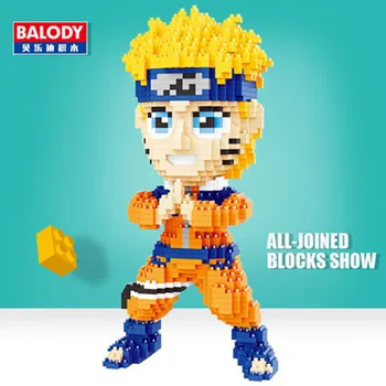 Japonų Anime Naruto Brouto Ninja Hatake Kakashi 3D Modelį Diamond Mini Statybiniai Blokai, Plytos Asamblėjos Žaislą Dovanų Kolekcija