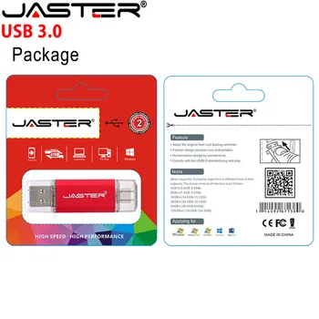 JASTER Hotsale OTG Usb Stick Tipo C Pen Diskas 128GB 64GB 32GB 16GB USB Flash Drive 3.0 Didelio Greičio Pendrive Tipo C Prietaisas