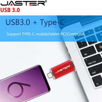 JASTER Hotsale OTG Usb Stick Tipo C Pen Diskas 128GB 64GB 32GB 16GB USB Flash Drive 3.0 Didelio Greičio Pendrive Tipo C Prietaisas