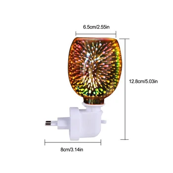 JAV/JK/ES Kvepalų Šilčiau Plug-in Safe Aromaterapija Šildytuvas, Stiklo Vaškas Ištirptų Šiltesnis Su 3D Gaisro darbą Poveikis Nakties Šviesos Namų Dekoro