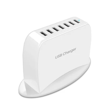 JAV Plug Multi Port USB Charger7-Port 40W8A Desktop USB Įkrovimo Stoties 