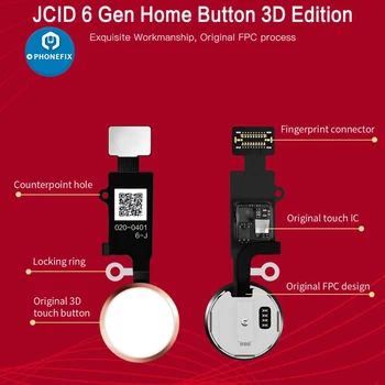 JC 6 Gen 3D Universalus Home Mygtuką Flex Cable for IPhone 