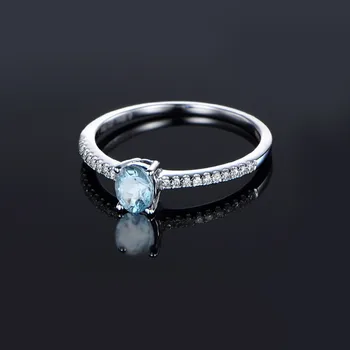 Jellystory elegantiškas žavesio žiedai su ovalo formos natūralus topazas brangakmenio 925 sterlingas sidabro papuošalai, žiedai, moterų vestuvių dovana