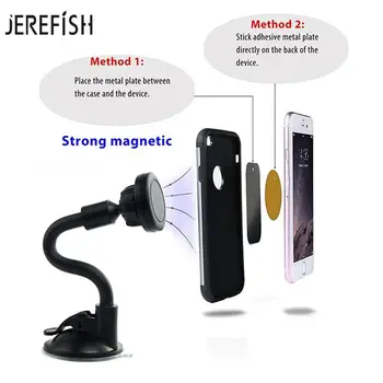 JEREFISH Universalus Mobiliojo Telefono prietaisų Skydelio Stiklą Automobilių Ilgų Gooseneck Magnetinio Laikiklio Stovas Mount Gps Išmanųjį Telefoną