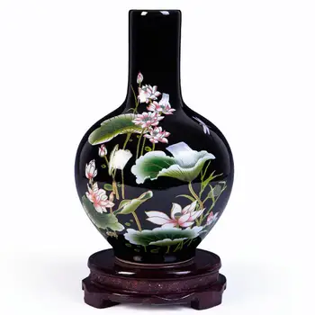 Jingdezhen Keramikos Vaza Kinų Stiliaus Klasikinis Postoral Vaza+Base Figūrėlės Bauda Lygaus Paviršiaus, Namų Dekoro Gaminius R1887