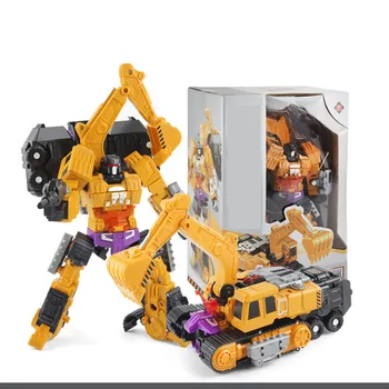 JINJIANG 20cm Aukščio, Transformacija, Deformacija Robotas Žaislas Ekskavatorių Buldozerių Krano Kastuvas Maišytuvas sunkvežimių figūrėlių, Žaislai
