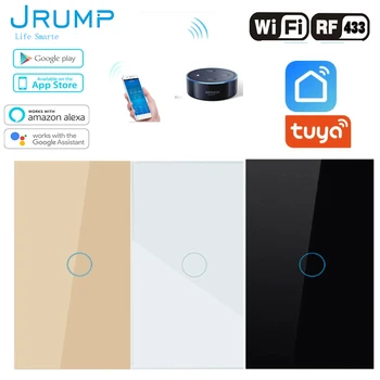 Jrump Tuya Smart Touch Wall Jungiklis Lightes Jungikliai Su Belaidžio Nuotolinio Valdymo Sienos Jungiklis, Dirbti Alexa Echo Googl Namuose