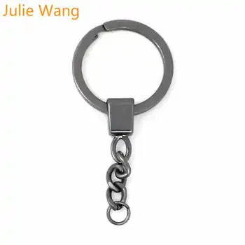Julie Wang 10VNT Vario paketų prižiūrėtojų raktinę Keychain Padalinti Žiedą su Trumpos Grandinės Keychains Raktų pakabukai Rankų darbo Papuošalai Priėmimo Priedų